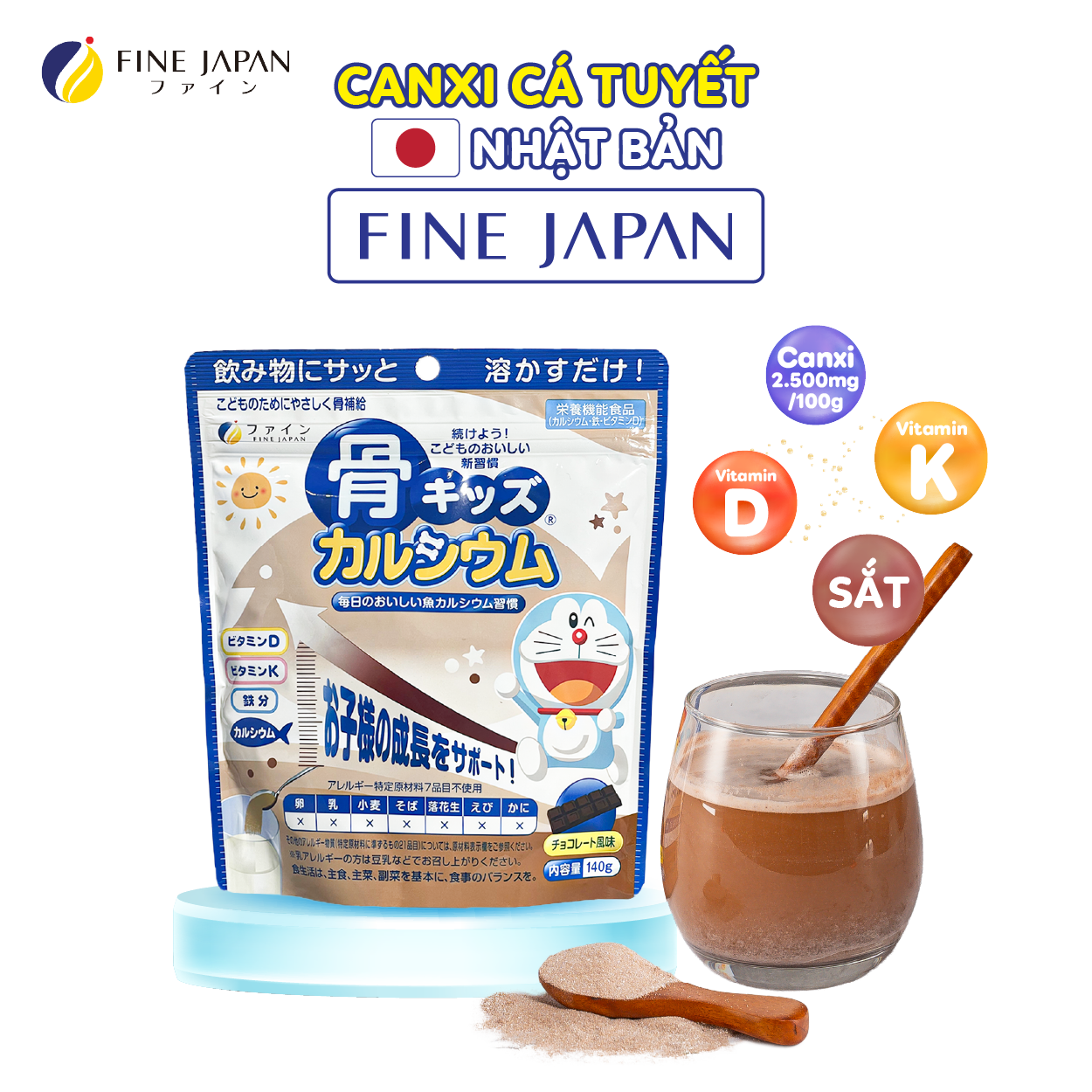 Canxi cá tuyết Nhật Bản Fine Japan chính hãng