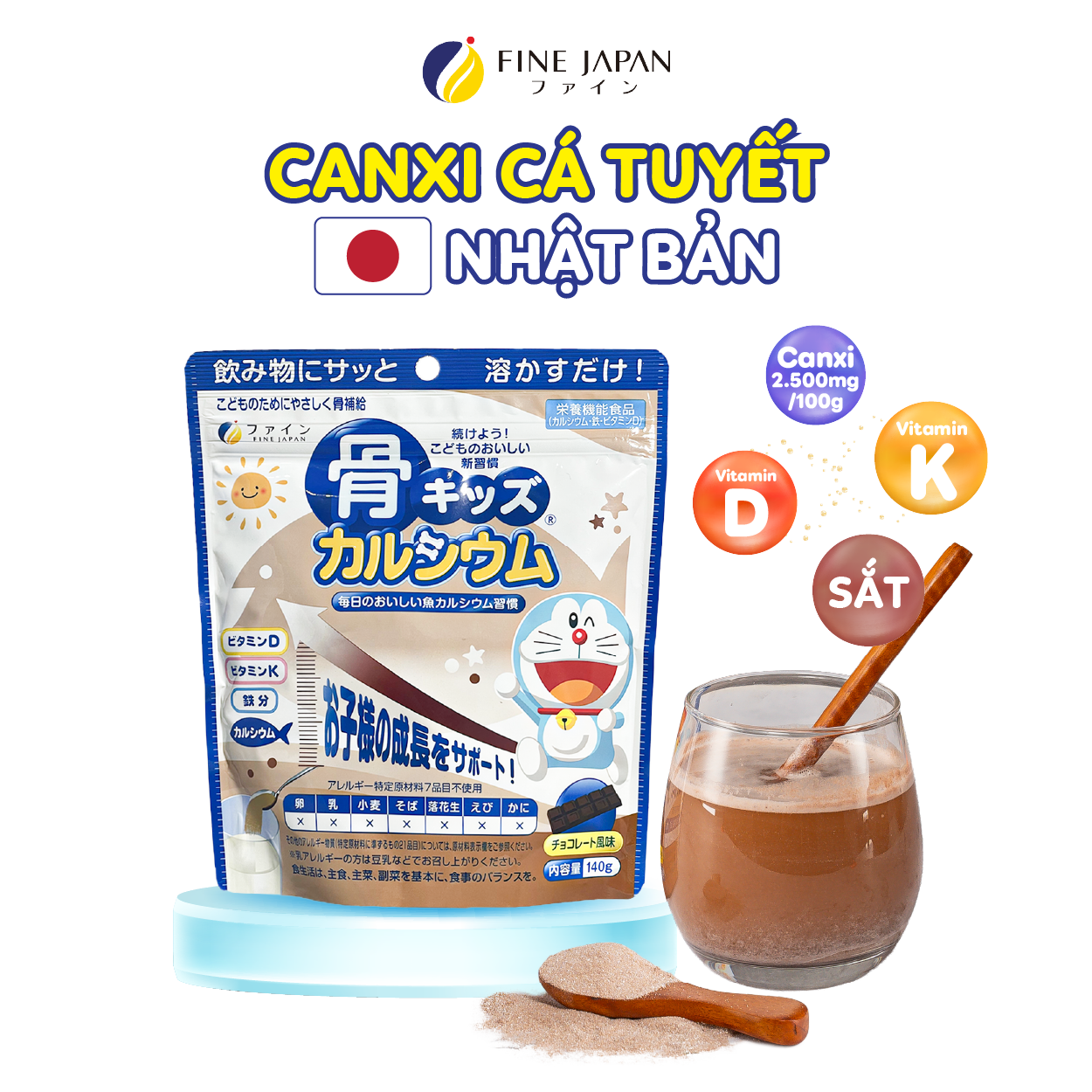 Canxi Cá Tuyết Fine Japan thành phần