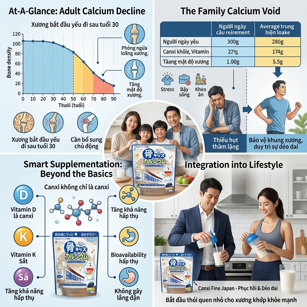Hiểu đúng về nhu cầu thuốc bổ sung canxi cho người lớn hiện nay
