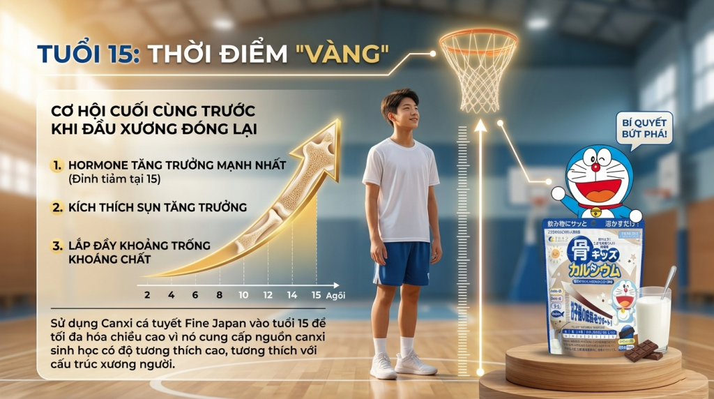 Tuổi 15 là thời điểm "vàng" để bổ sung canxi cá tuyết Fine Japan?