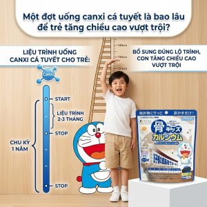 uống canxi cá tuyết là bao lâu để trẻ tăng chiều cao vượt trội?
